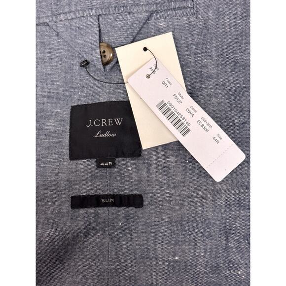 New J Crew Ludlow Jacket 44 R Mens Unstructured Blazer Cotton Linen Blue - Picture 9 of 12